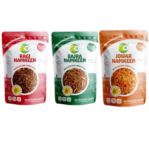 Image of GO LIFE Namkeen (Jowar,Ragi, Bajra combo) Healthy Snacks for Weight Loss | Roasted, Protein-Rich, High Fiber, Zero Preservatives | Tasty Snack | Gluten-Free | Anytime Snacking