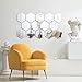 MCLEULLA Mirror Wall Stickers - 12PCS Hexagon Art DIY Decorative Acrylic Sheet Plastic Tiles Home Living Room Bedroom Sofa TV Background Decal Decoration