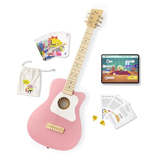 Image of Loog Pro 6 Acoustic kids real guitar for Beginners Compact size Ages 9+ Learning app and Lessons included