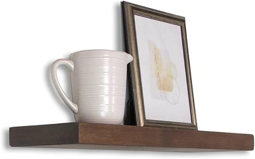 J Thomas Home Estante flotante rústico de madera de aliso. Un estante de pared de madera de aliso maciza de 1.5 pulgadas. Hecho a mano en los