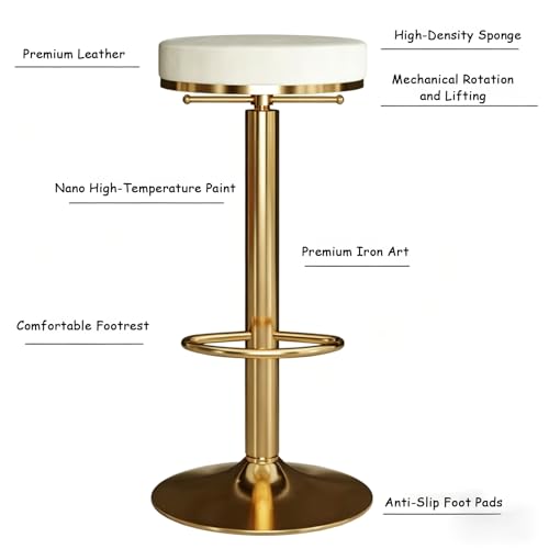 Tabouret de bar réglable et pivotant à 360° pour îlot de cuisine