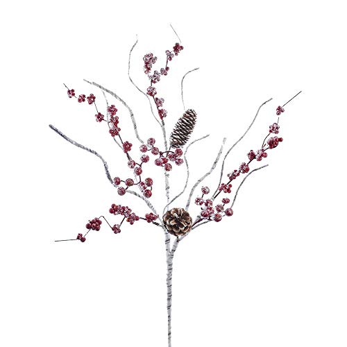 Kurt S. Adler 27-Inch Birch Berry Branch with Pinecone Spray,