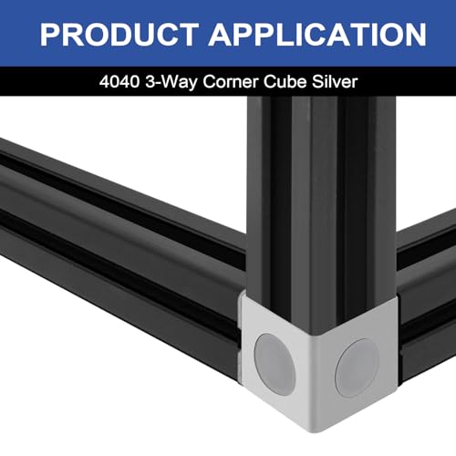 Image of 12pcs 4040 3-Way Corner Cube 4040 Extrusion Hardware T-Slot V-Slot Accessories with Screws and Nuts for 4040 Aluminum Extrusion Connector 3D Printer Accessories Silver