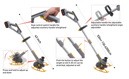 Patiox Weed Wacker Cordless - Electric Weed Trimmer Rechargeable 3 In 1 - Two 4.0 Ah Battery Powered Weed Whacker Cordless 21V Grass Edger Trimmer With Blade And Charger (A-Classic-1) #TOP3