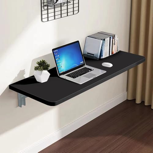 WODFARR Wandtisch, klappbar, aus Holz, Küche, klappbar, Wandmontage, schwimmend, Computertisch, A, 60 x 30 x 1,6 cm, Schwarz WODFARR Wandtisch, klappbar, aus Holz, Küche, klappbar, Wandmontage, schwimmend, Computertisch, A, 60 x 30 x 1,6 cm, Schwarz