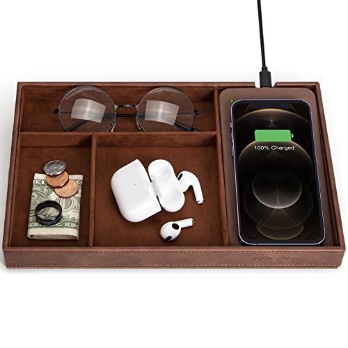 Valet Tray, Built in Wireless Charging Pad, Nightstand Organizer by wireless future charger - Used condition - US$17.78