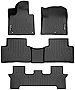 SMARTLINER-SA0547/B0547/C0547 All Weather Custom Fit 3 Row Black Floor Mat Liner Set for 2021 Kia Sorento (Only with 2nd Row Bench Seat)