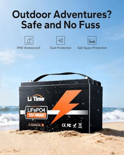 Image of Litime 4 Packs 12V 100Ah LiFePO4 Battery, Group 31 Lithium Batteries for RV