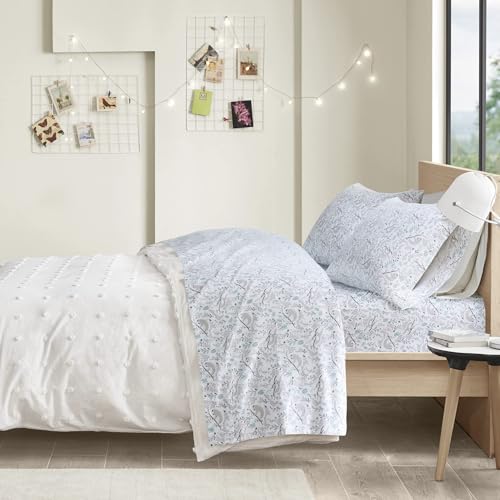 Image of Intelligent Design Cozy Soft 100% Cotton Flannel Print Animals Stars Cute Warm, Ultra Soft Cold Weather Sheet Set Bedding, Twin, Grey Sloths 3 Piece