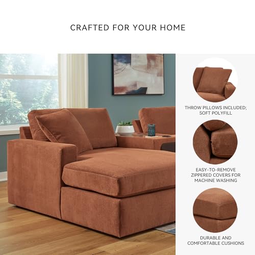 Image of Signature Design by Ashley Modular Double Chaise Sectional, Spice