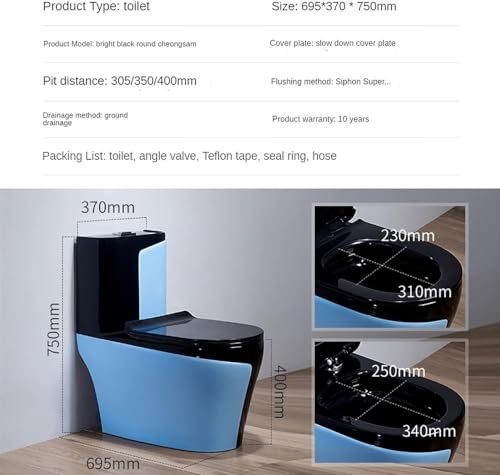 Sanitario Inteligente con Bidé Silencioso, Inodoro de Cerámica de una Pieza con Doble Descarga, Inodoro Súper Sifónico para Baño de Casa u Hotel, B-695x370x750mm miniatura 5