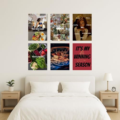 Image of Yellow Town India Winning Season Vision Board Poster Set | 6 A4 Motivational Self-Growth & Lifestyle Posters + Wall Friendly Glue Sheet | Goal & Manifestation Wall Decor