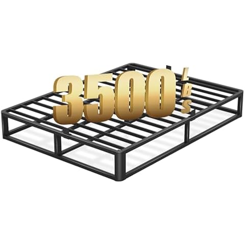 Yitong Angel 10 Inch King Size Bed Frame with Round Corner Edge， Low Profile Iron Queen Metal Platform Bed Frame with Steel Slats 3500 LBS Heavy Duty Support，Black Queen Bedframe，No Box Spring Needed Cover
