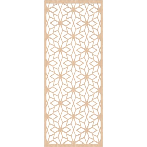 Image of Lake Decorative Pierced Fretwork Wood Wall Panels, 35 3 /8 inchW x 89 3 /8 inchH x 3 /8 inchT, Red Oak