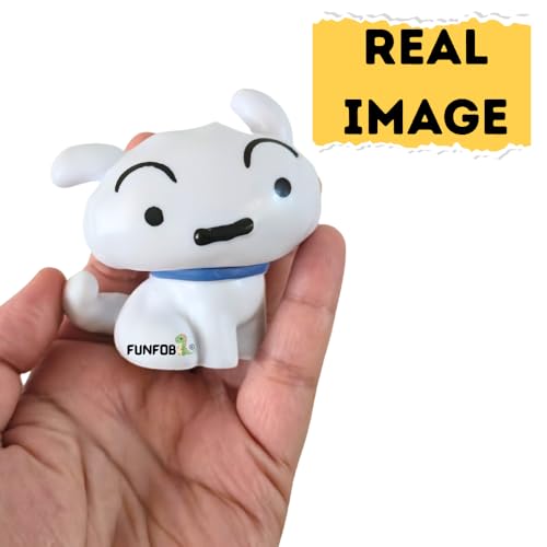 Image of FUNFOB Shinchan Action Figure Height -7cm | Shiro Toy Figure for Boys & Girls PVC Multicolour | Shiro Figure