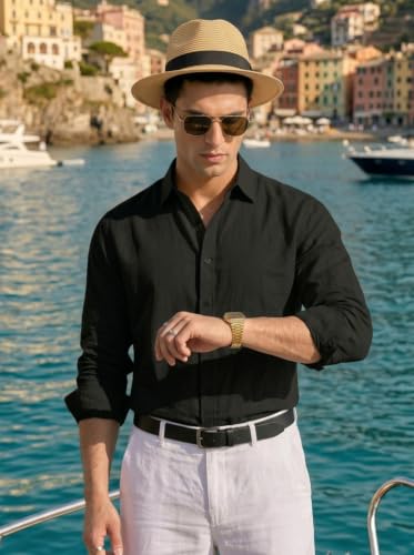 Image of NexaFlair Man's Casual | Formal | Linen| Cotton | Regular Wear Collared | Fit Shirt for Men