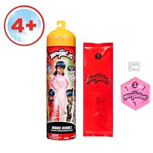 BANDAI - Miraculous Ladybug - Puppe Marinette Color Change Surprise - Miraculous Gliederpuppe, 26 cm + 3 Überraschungen - Zufallsmodell - P50390