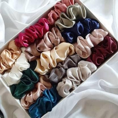Present4U Classic Satin Silk Scrunchies For Women And Girls Set Of 3 Scrunchie for Less Hair fall Hairbands Rubber Band Scrunchies For Girls Best Gift For Mom, Sister And Girlfriend (MULTI COLOR) (B0D9H9QX7C) Amazon Price History, Amazon Price Tracker