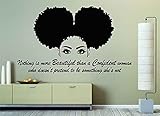 African Woman Wall Art Decal Beautiful Afro Black Girl Vinyl Wall Stickers Living Room Woman Bedroom Murals Home Decor LL2473 (LL2473 Black)