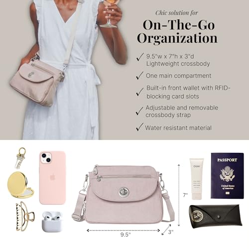 Baggallini Calais Crossbody Bags for Women 10x7 Lightweight Water-Resistant Travel Purse, RFID & Interior Organization4