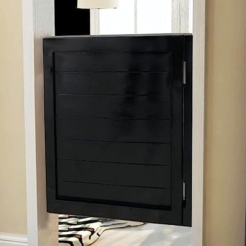 Black Cafe Swinging Doors - Indoor Saloon Style, Hinges Included for Kitchen, Restaurant, Bar Entrance, Parlor & Store - Painted Finish (36x40in / 90x100cm)
