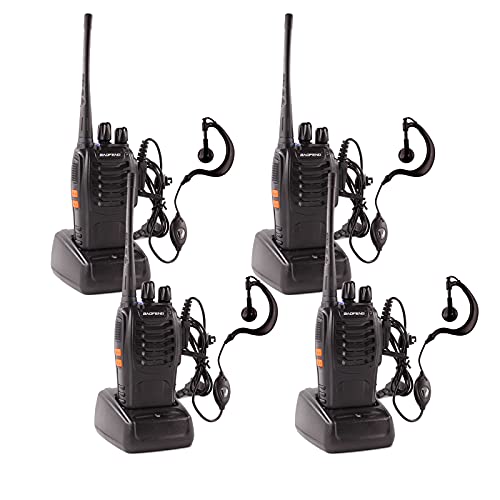 POSREHC Portable Two-Way Radios Single Band Rechargeable Long Range Two Way Radios with Li-ion Battery and Charger (4 Pack)