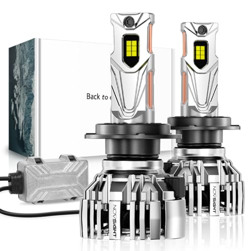 NOVSIGHT H7 LED Fog Lights Bulbs - 55000 Lumens,140W 6500K Cool White Light,IP68 Waterproof,Efficent Cooling System, Pack of 2