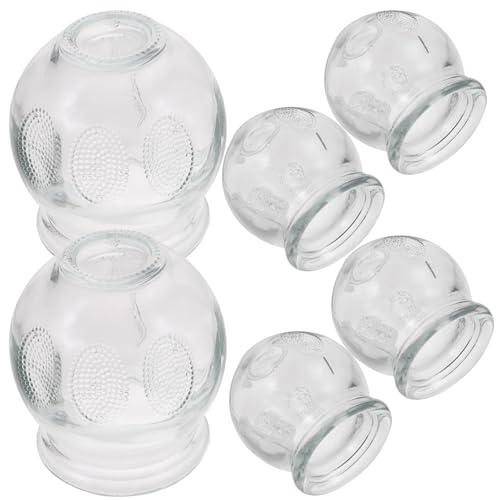 BIUDECO Ventouses En Verre 6 Pièces Pour Massage, Adhérence Forte, Stimulation Musculaire Et Circulation Sanguine, Usage Maison