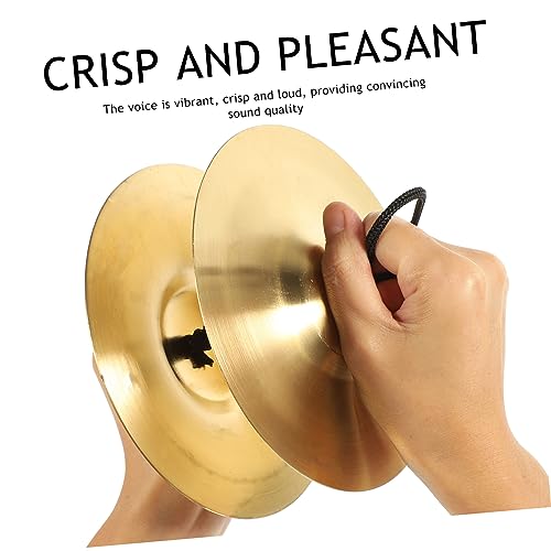 Toyvian 1 Pair Copper Cymbal Tibetan Tingsha Cymbal Bells 6 Inch Brass Hand s Finger Accessories Miss Electronic Cloth Chimes