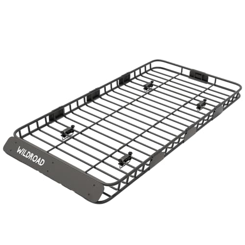 Image of Wildroad Rooftop Cargo Carrier Combo Roof Rack Cargo Basket 84 inch x 39 inch x 4 inch | with Anti-Rust Sealant Fits for SUV Truck, 150 Lbs Capacity, Heavy Duty, Large Capacity