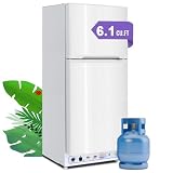 Smad Propane Refrigerator with Freezer, 6.1 cu.ft RV Refrigerator, Gas Fridge...