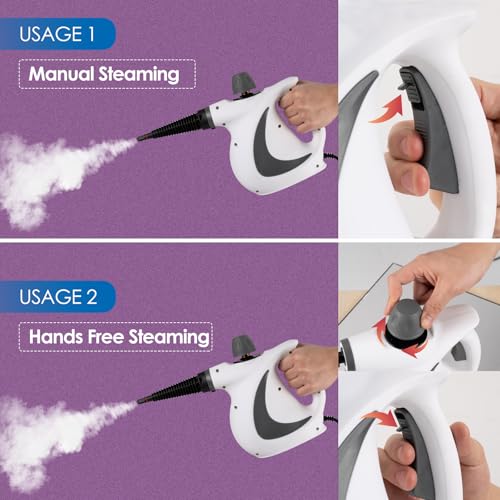 Handheld Steam Cleaner with 14-Piece Accessory Set, Steam Cleaner for Home Use, Portable Steamer for Cleaning Car Upholstery Tile Grout Home - Thumbnail 4