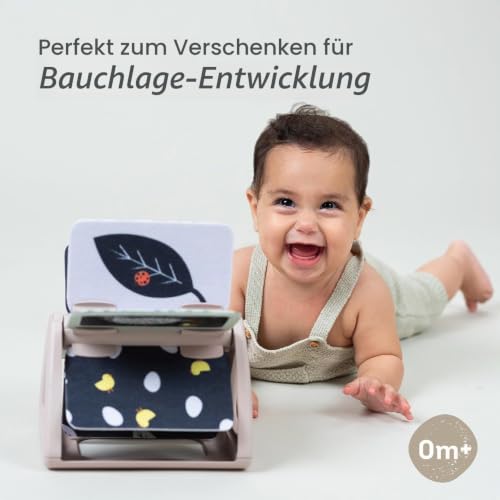 Taf Toys Tummy Time Schwarz-Weiß-Babybuch Monochrom Spinning Doppelseitiges Rassel Sensorisches Buch High Contrast Baby Spielzeug… – Ansicht 2