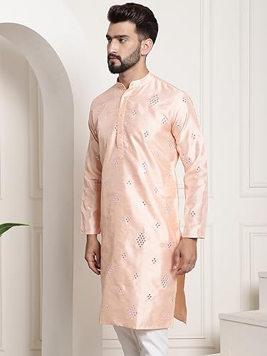Image of SOJANYA (Since 1958 Men's Silk Blend Designer Long Kurta