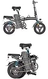 Foldable Electric Bike,14' Portable Folding E-Bike, City Bike, 48V 10AH Battery, 250W Motor, 25KMH Speed, Disc Brakes, Triple Suspension, 3 Riding Modes, Rear Seat, Recycle Energy System, Black, New!
