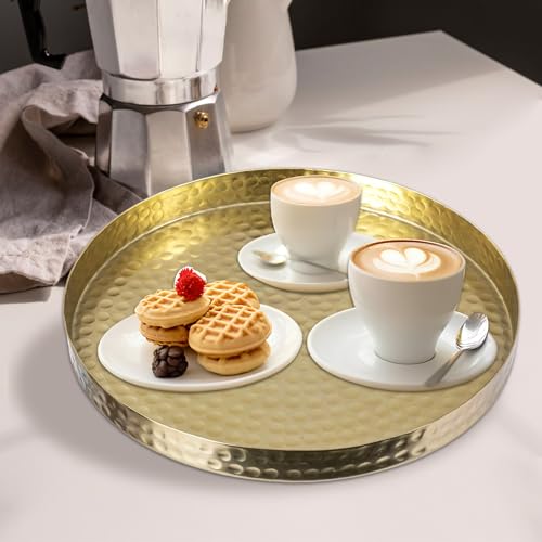 Lbyng Hammered Brass Gold Serving Tray thumb #2