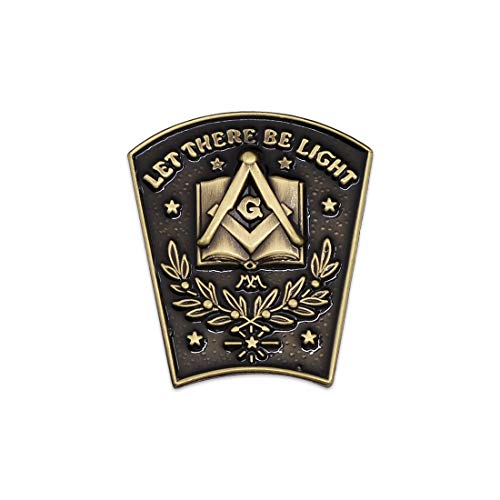 Let There Be Light Keystone Masonic Lapel Pin - [Antique