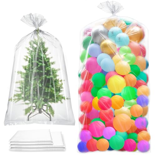 Image of 98.4 x 59 Inches Large Balloon Bags for Transport, Big Plastic Balloon Storage Bag,Clear Balloon Drop Bag, Giant Carrying Storage Bags for Wedding Birthday Party Supplies (Clear, 2L+2M)