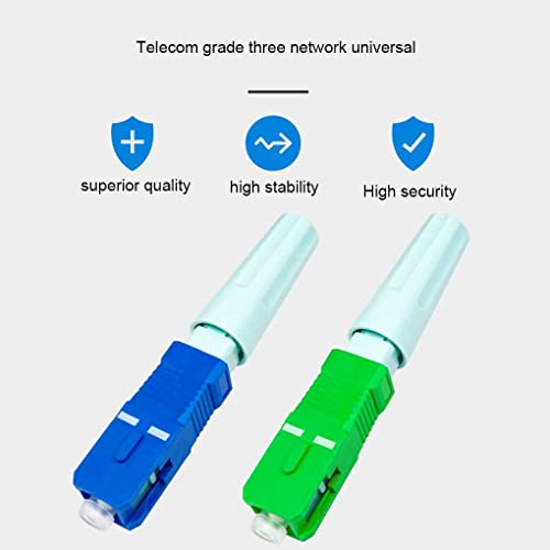 WUIOAUSXN Sortimento de conectores de fibra óptica FTTH SC portátil de 100 peças Conectores de rede