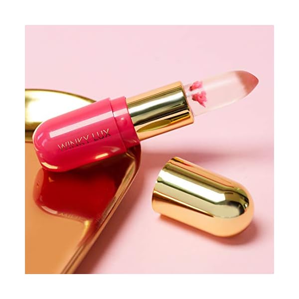 Winky Lux Flower Balm, pH Lip Balm, Color Changing Lipstick and Tinted Lip Balm Stain, Vegan & Cruelty Free Lip Balm, Hydrate & Plump, Sheer Pink Lipstick, Pink Flower