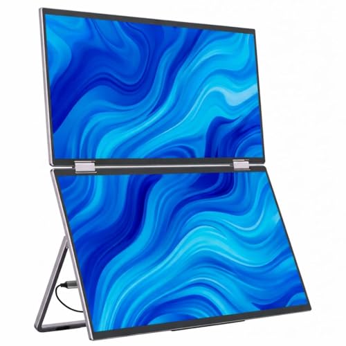 Image of 18.5 inch Tri-Screen Portable Foldable Dual Monitor with Single Wire | Triple Monitor Compatible with Windows & MAC OS (M1,M2,M3 & M4) | Laptop Screen Extender (18.5, Inches)