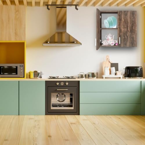 Image of Door Multipurpose Storage Cabinet & Adjustable Shelf | Space Organizer | Termites Resistance | Wall Mounted for Office, Kitchen Finish (Cochwood Brown, Door 2)