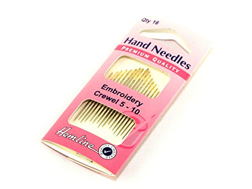Hemline Premium Gold Eye Embroidery Crewel Needles - per pack of 16