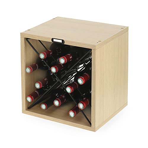 Compactor Cubo de Vino Macon Nature L - Organizador de Botellas, Acabado Natural, 36x30x36,5 cm - imagen 2