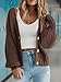 PRETTYGARDEN Women's Short Cardigan Sweaters V Neck Button-Down Long Sleeve Oversized Chunky Knit Cardigans (Brown,Medium)