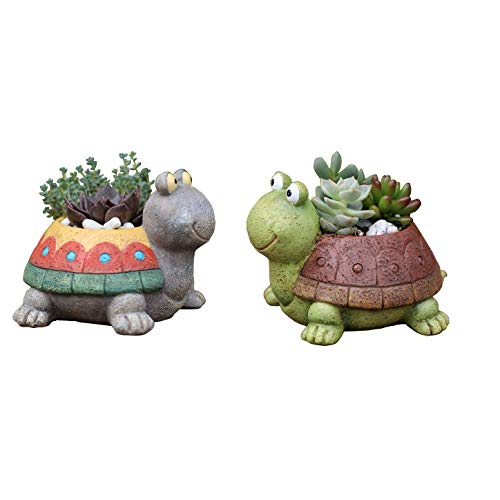 Youfui Turtle Plant Pot Flowerpot Animal Garden Pots Resin Succulent Pots Planter Bonsai Plant Holder For Home Office Desk Mini Ornament #TOP6