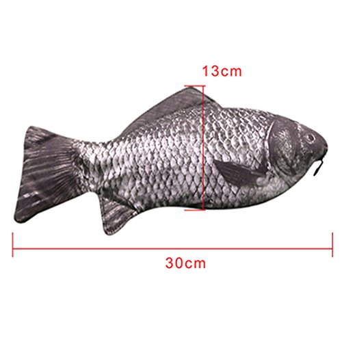 Preisvergleich Produktbild San Bodhi® Karpfen-Stifthülle, fischähnliches Bleistift-Mäppchen, Reißverschluss-Tasche lustiges Geschenk, mehrfarbig