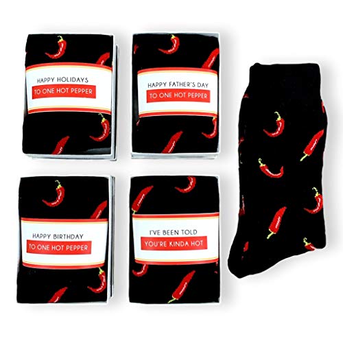 Doodle Beads You're Hot Chili Pepper Gifts for men, Funny Chili Pepper Socks For Men, Novelty Dress Socks For Men