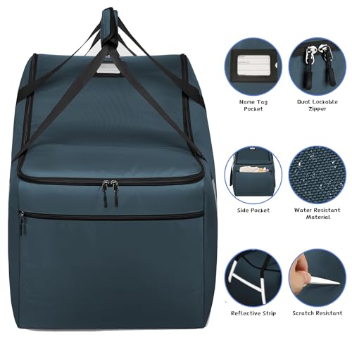 Image of Infant Car Seat Travel Bag for Airplane Compatible with All Nuna Pipa Car Seat and Base,Chicco KeyFit 30 and Base, Padded Car Seat Bags for Air Travel,Car Seat Gate Check Bag with Side Pocket, Blue