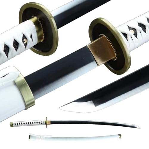 Runoshi One piece Sword,1045 Steel,Roronoa Zoro Sword,Full Tang,41 inch,Real Katana,Japanese Samurai Sword (Meitou Wado Ichimonji)